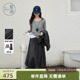 新款 女春秋季 通勤淡人风 上衣背心连衣裙两件套装 紫涵一字肩针织衫
