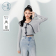 吊带上衣休闲套装 简约修身 女秋季 法式 圆领两件套 新款 紫涵针织开衫