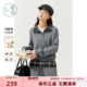 紫涵格纹假两件POLO领卫衣女2025年冬季 新款 宽松休闲灰色套头上衣