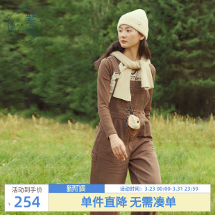 休闲宽松显瘦小个子纯棉连体直筒裤 新款 女秋季 紫涵复古牛仔背带裤