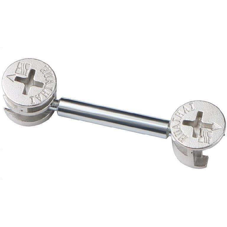 合并双头杆连接件双面木板螺栓3合一三合一螺纹实心加长书桌连杆