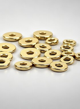 黄铜斜切大肠归圆隔片电镀18k隔片文玩手串6mm镀金色垫片diy配件