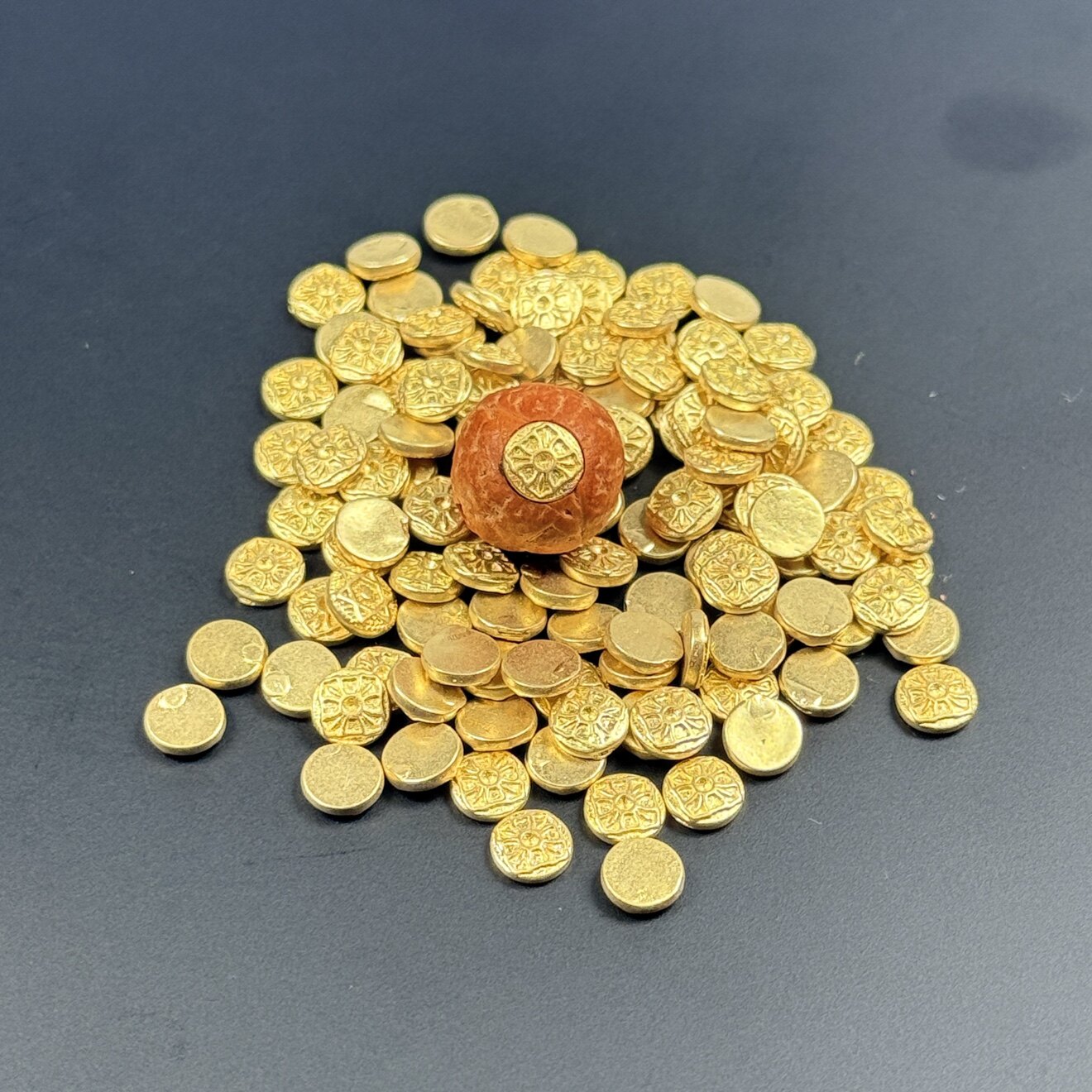 不掉色纯黄铜镶嵌标克罗六芒星面具三角凤眼菩提星月配件文玩配饰