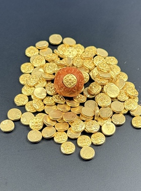 不掉色纯黄铜镶嵌标克罗六芒星面具三角凤眼菩提星月配件文玩配饰