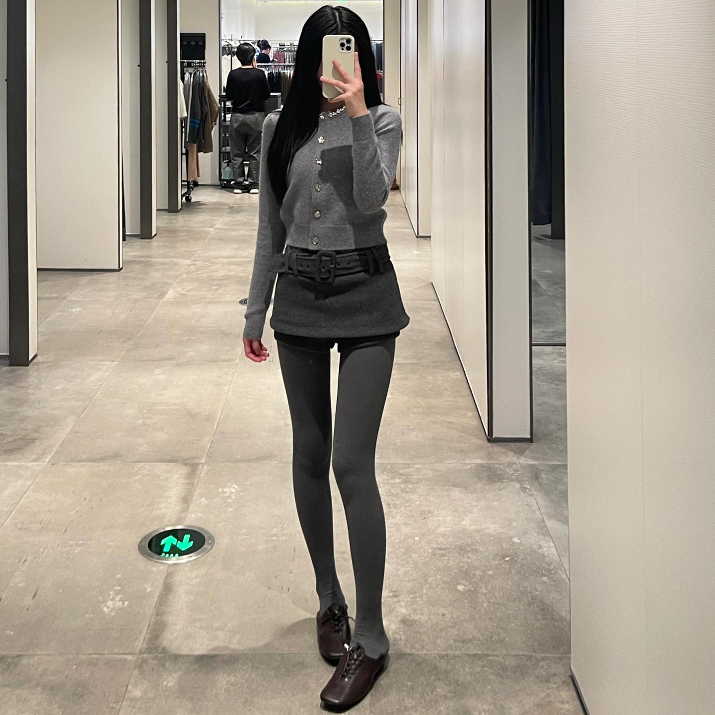 竖条纹打底裤女2025新款高腰显瘦灰色微压提臀连裤袜瘦腿保暖长裤