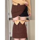 咖色美拉德灯芯绒短裙女秋季 高腰显瘦韩系气质包臀半身裙 2025新款