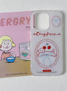 【IMD双层】樱桃波点小狗适用苹果16手机壳iPhone15promax新款16Pro全包12个性14防摔Por可爱保护套ins风13