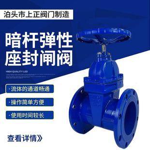 软密封闸阀 150 Z45X 16Q铸铁暗杆弹性座软密封闸阀法兰闸阀DN100