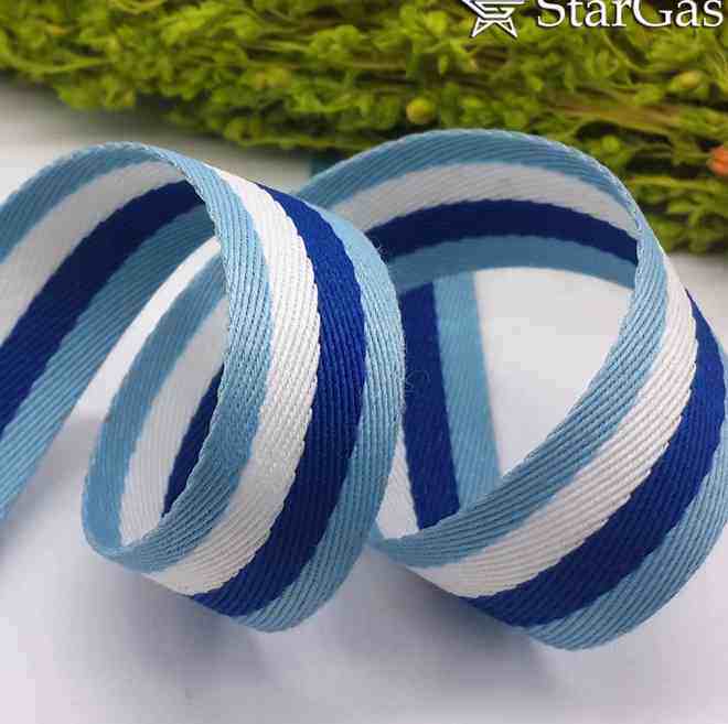 sg织带2cm天蓝色边白彩蓝条纹服装diy手工辅料装饰带子支持订做0