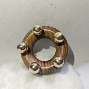 绿檀新款按摩腹部祛皱燃脂减肥可爱甜甜圈黄铜经络刷带脉工具家用