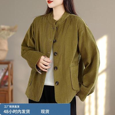 灯芯绒短外套女士装春秋冬季2025年新款夹克今年流行爆款休闲上衣