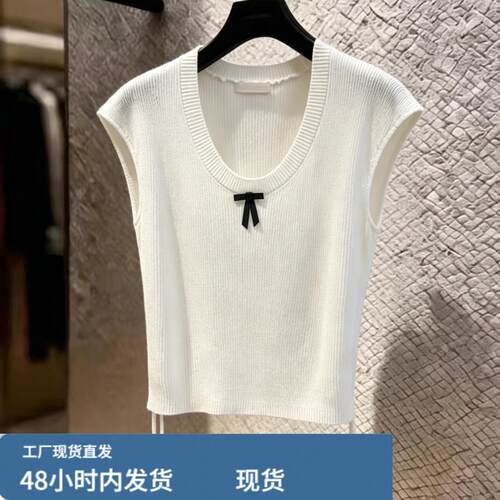 自留款推荐~甜辣妹蝴蝶结1/4吋套筒扳手袖针织衫女夏季温柔风减龄