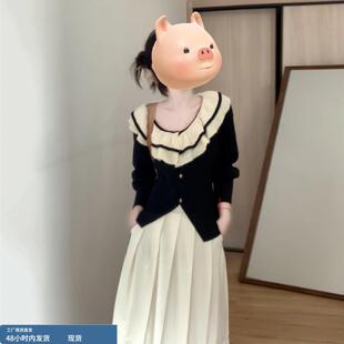 2026新款法式绝美小香风连衣裙子女早春季小个子温柔气质长裙套装