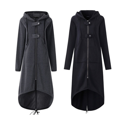women Long fleece jacket ladies coat big size 5xl卫衣外套女