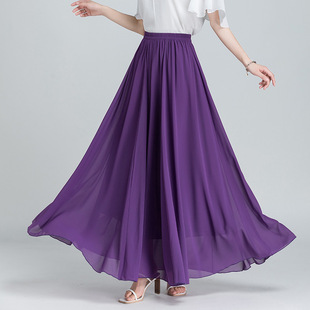 ladies chiffon skirt 欧美雪纺半身裙 skirts women summer long