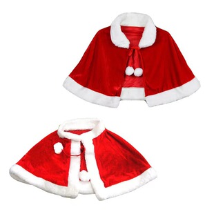 Children's girl's clothing red gold velvet adult Shawl cloak