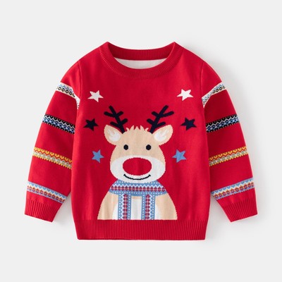 Children's clothing, boys' Christmas pullover sweater, top