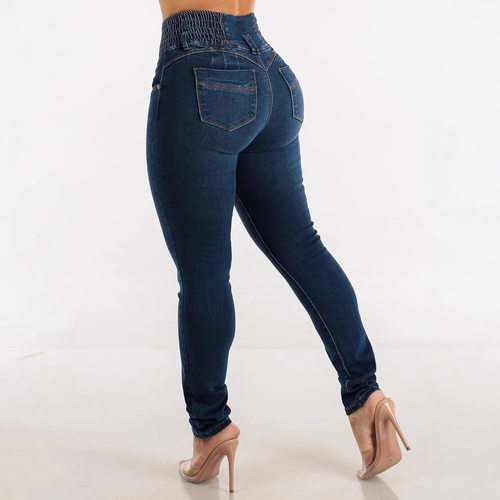 Elastic jeans sexy womens high waisted small leg pants jeans