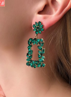 exaggerated fashion trapezoidal geometric irregular earrings