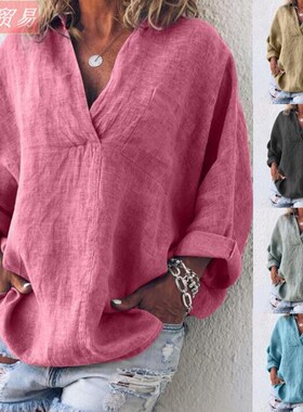 2020 Women pluS Big Size CoTTon T-ShirT CaSual BlouSe TopS女