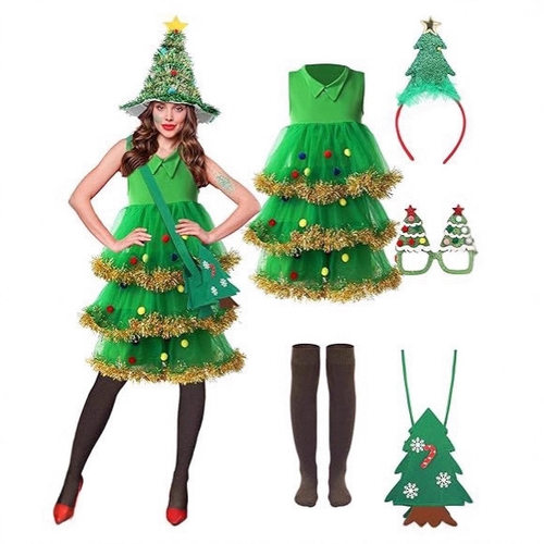 Christmas Tree costume Set Women's Christmas Clothing Dress