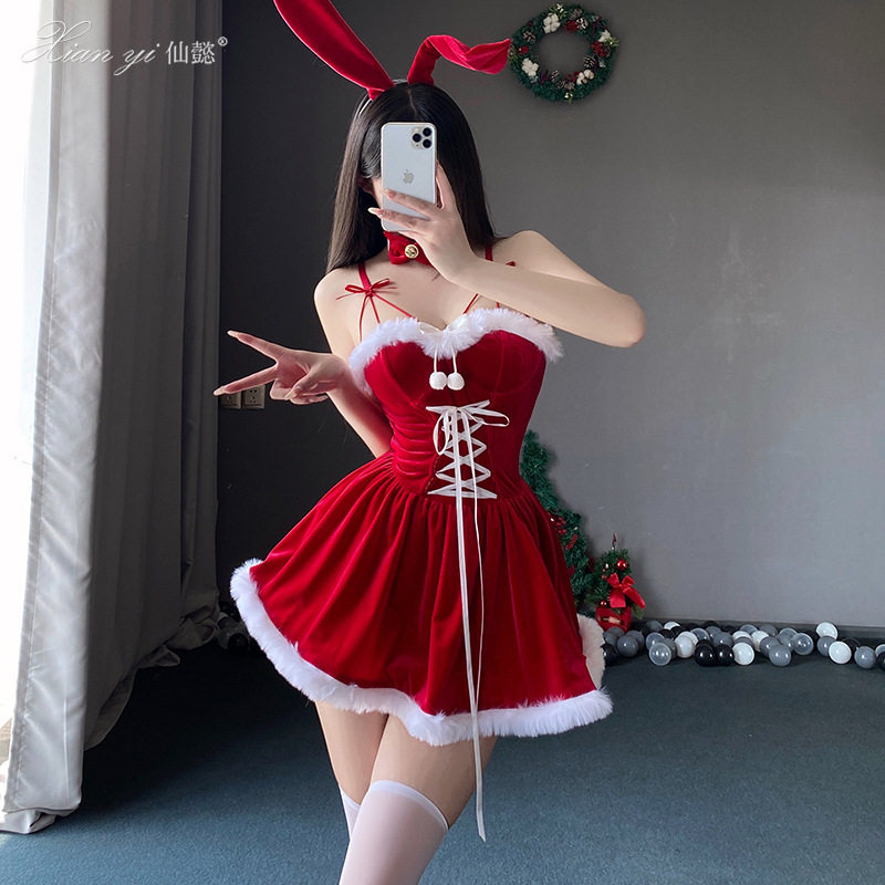 Christmas costume cute bunny girl cosplay performance dress