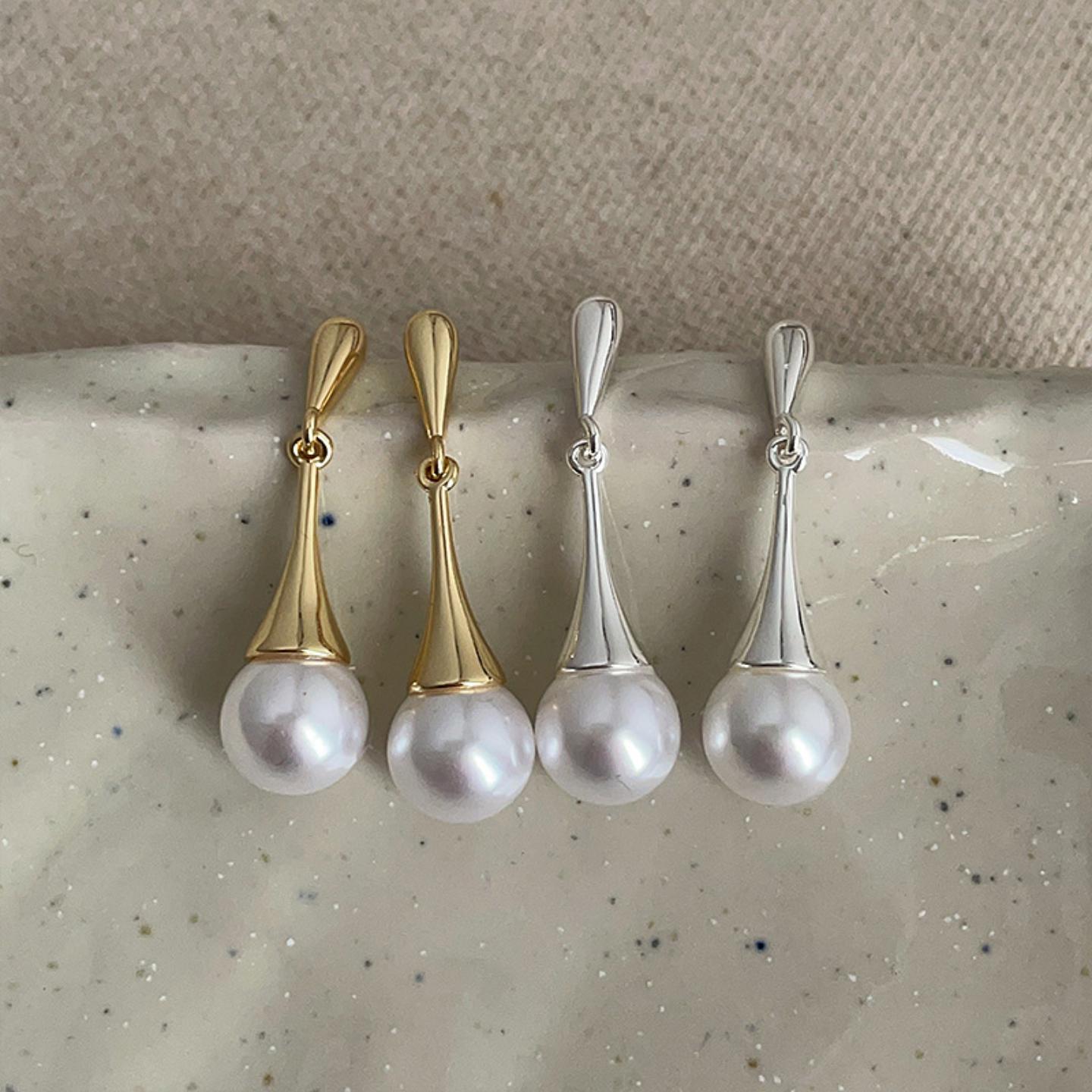 韩国小众水滴珍珠耳坠女设计感