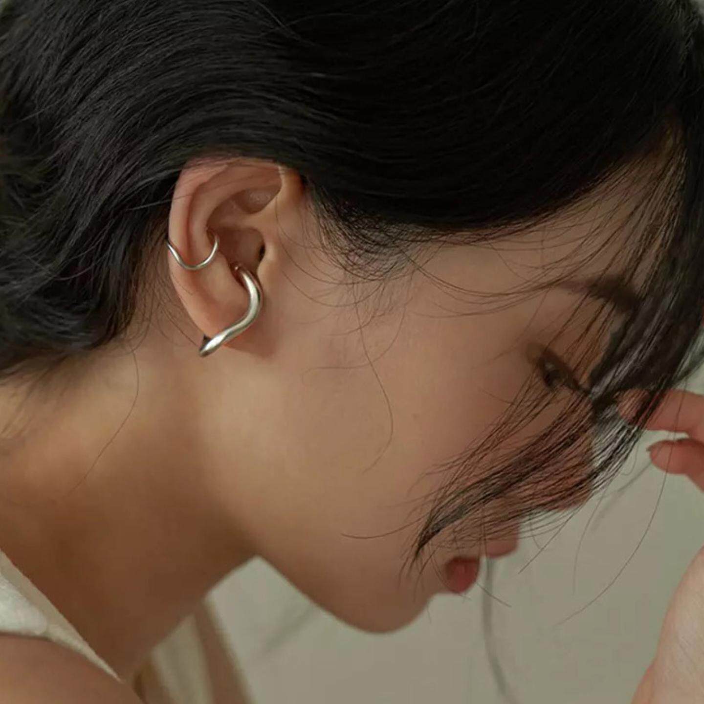 法式复古扭曲金属耳骨夹女韩国