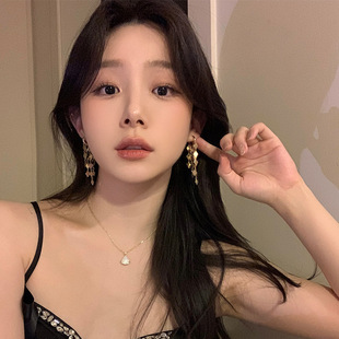 秋冬高级感菱形流苏耳环女轻奢气质大气耳饰耳钉显脸小耳圈耳扣