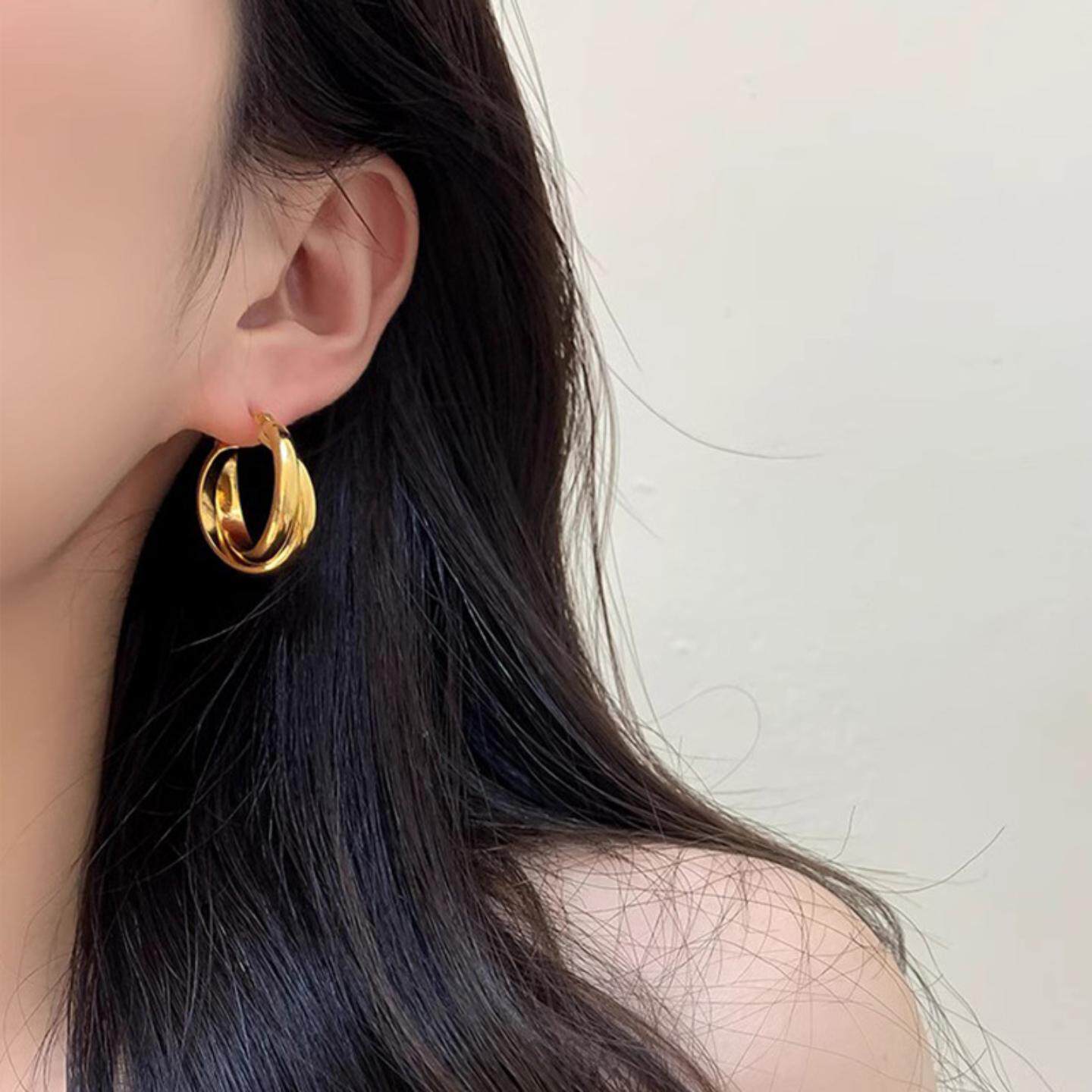 ins欧美小众简约设计耳圈女金属