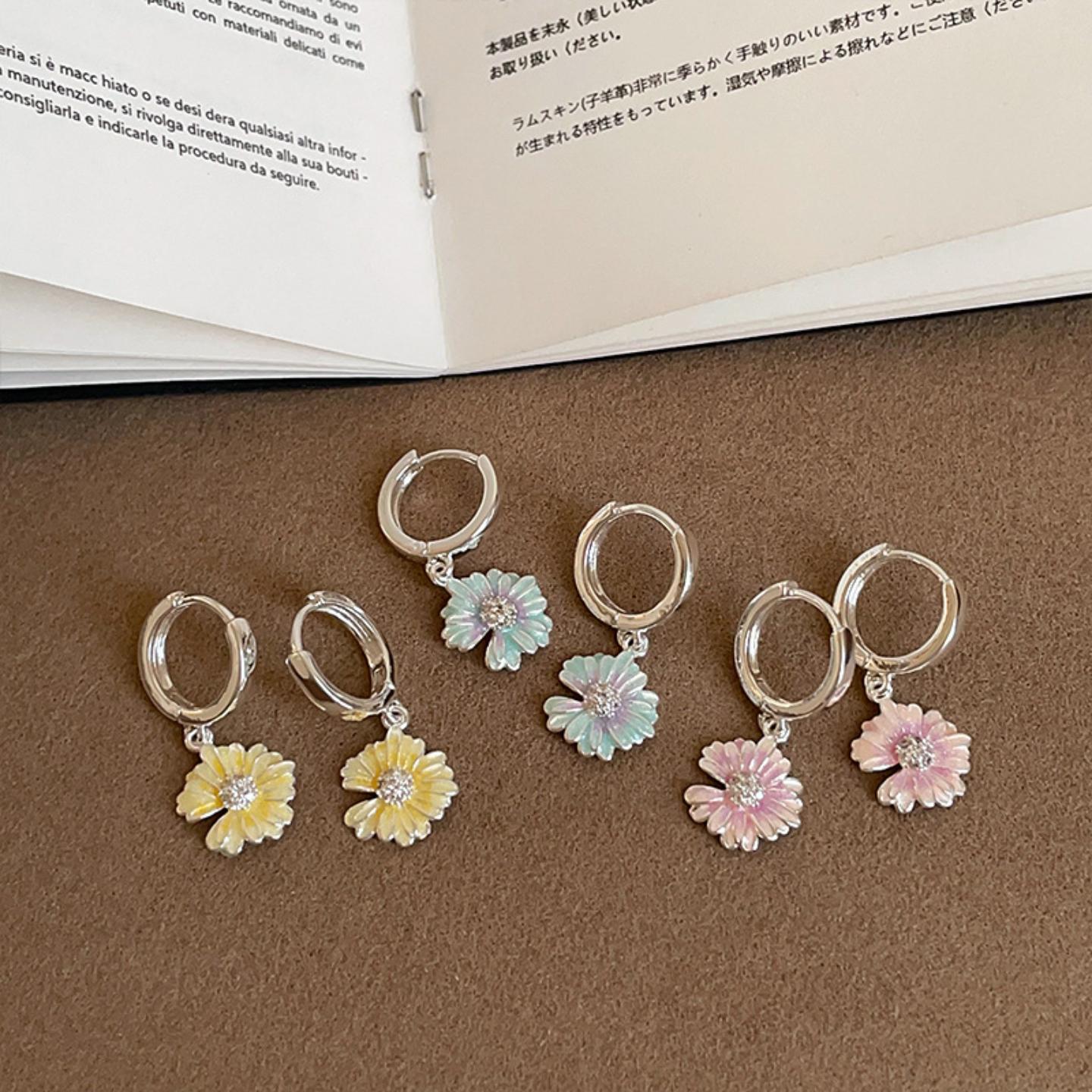 森系超仙彩色小雏菊耳坠女ins风