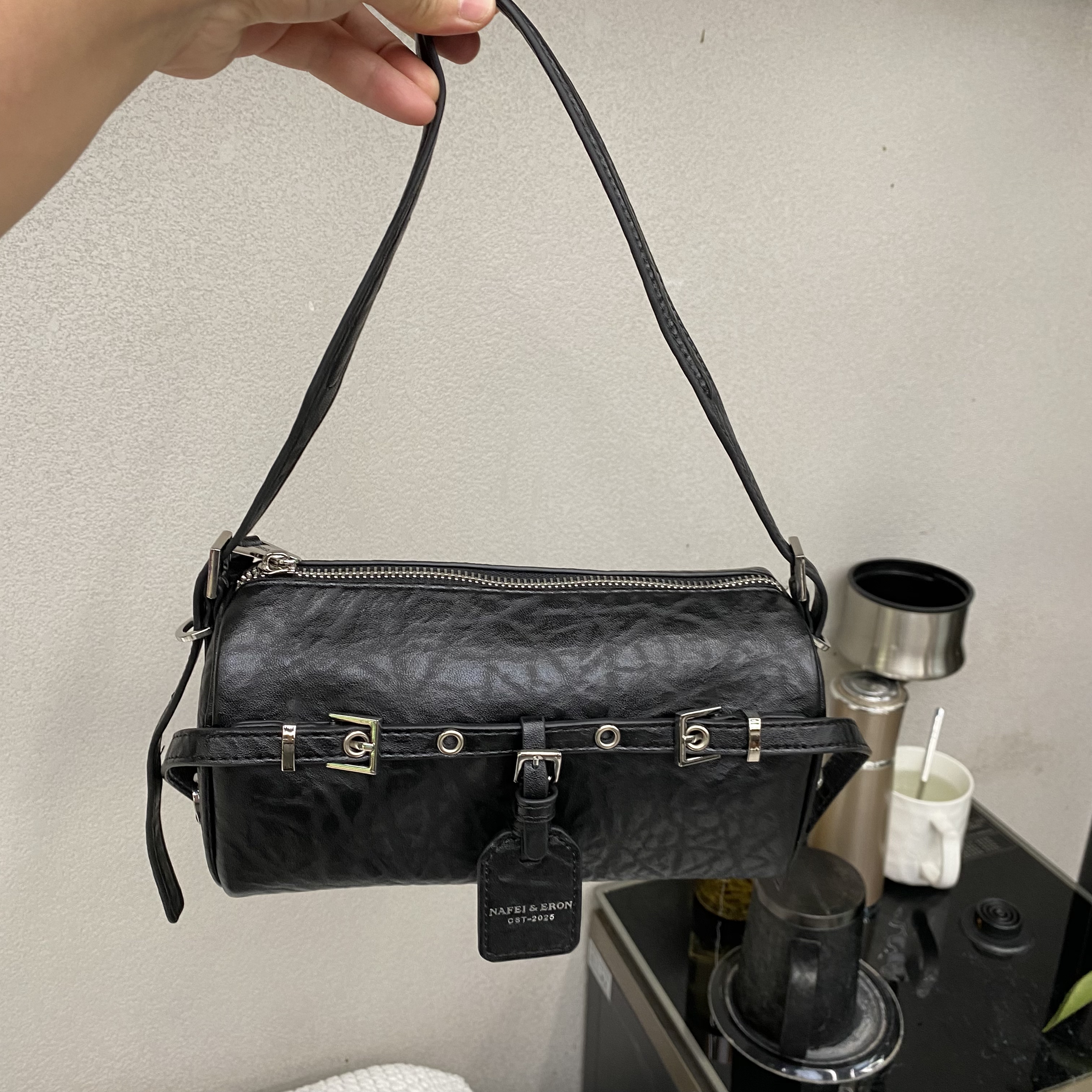 秋冬新款笔筒包新款女包时尚休闲托特包韩版潮包腋下包潮包13978