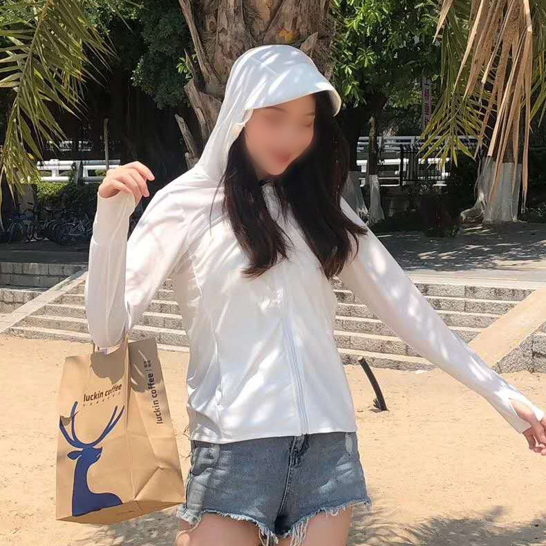 2023新夏季女款防晒衣薄款冰丝长袖连帽防紫外线透气电动车防晒服