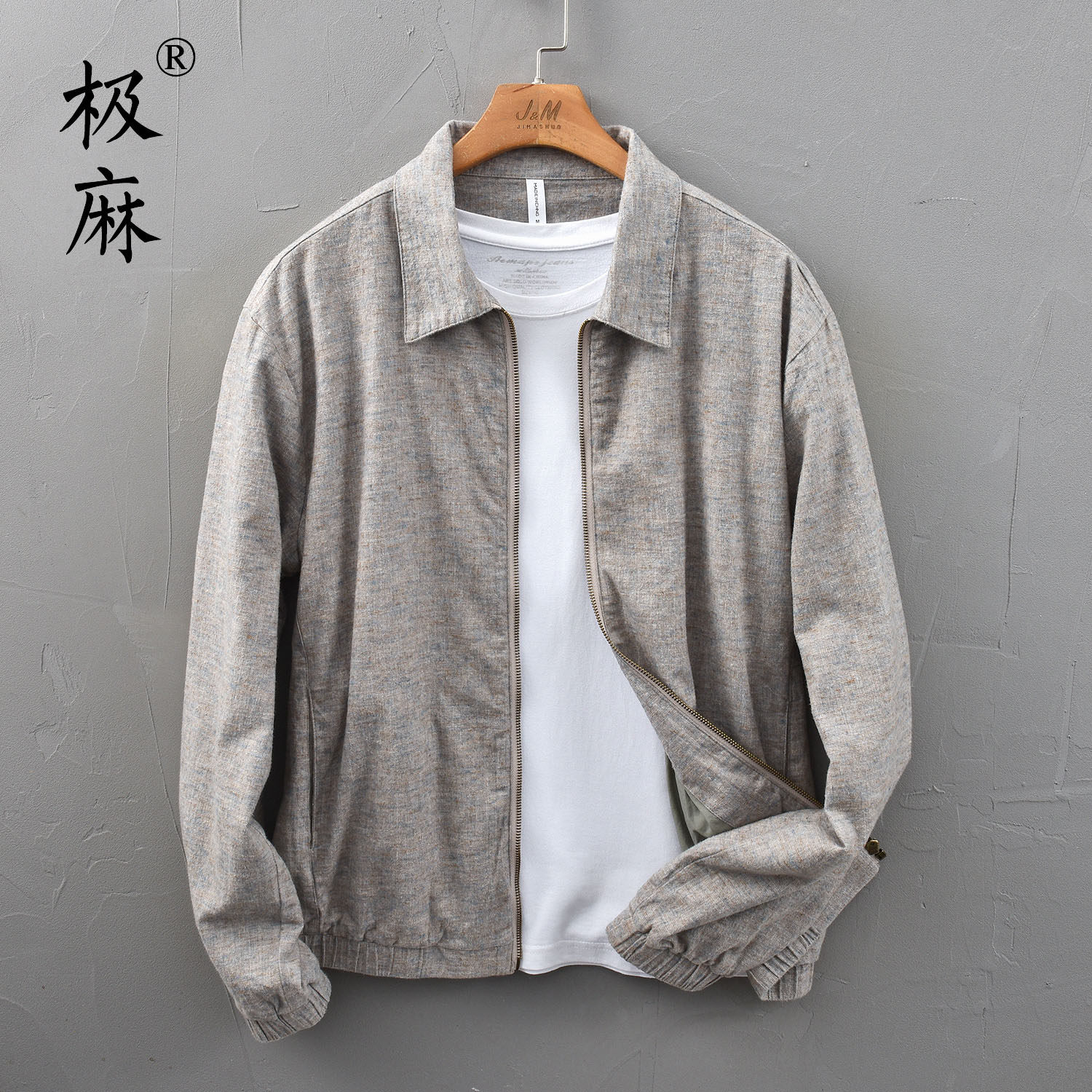 日系做旧文艺休闲棉麻夹克