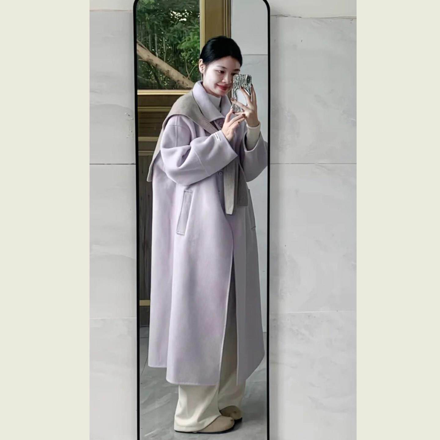 温柔风紫色翻领呢子大衣女秋冬季新款小个子中长款减龄毛呢外套,运动/瑜伽/健身/球迷用品,广场舞套装,淘宝优惠券,粉丝福利购,淘宝优惠卷