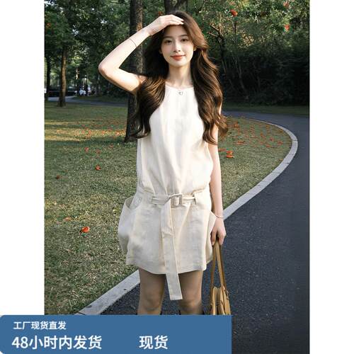 2026新款今年流行爆款巨好看无袖背心洋装子女夏季绝美工装短裙