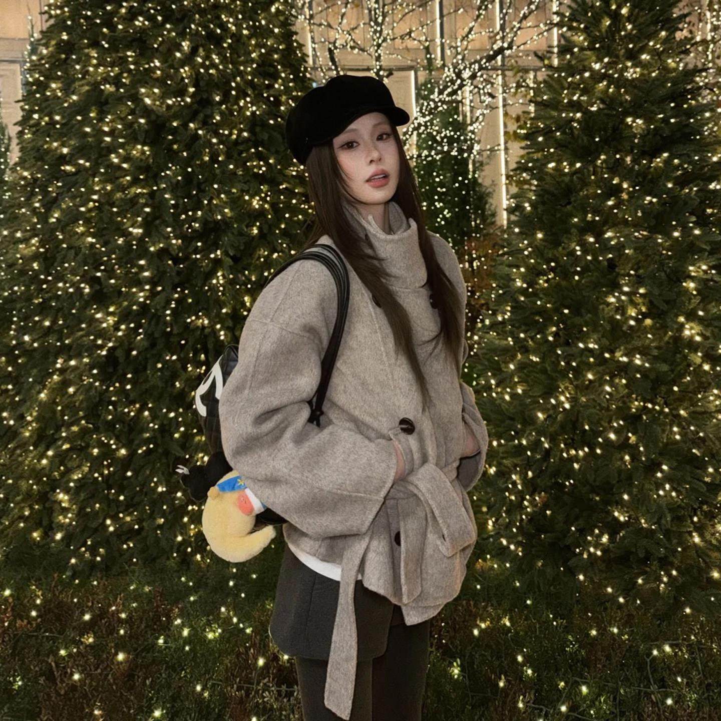 灰色立领双排扣百搭毛呢外套女秋冬季小个子系带收腰显瘦呢子大衣,运动/瑜伽/健身/球迷用品,广场舞套装,淘宝优惠券,粉丝福利购,淘宝优惠卷