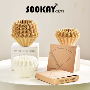 V60咖啡滤纸碗型手冲蛋糕滤纸滴漏式滤杯美式咖啡机过滤纸155/185