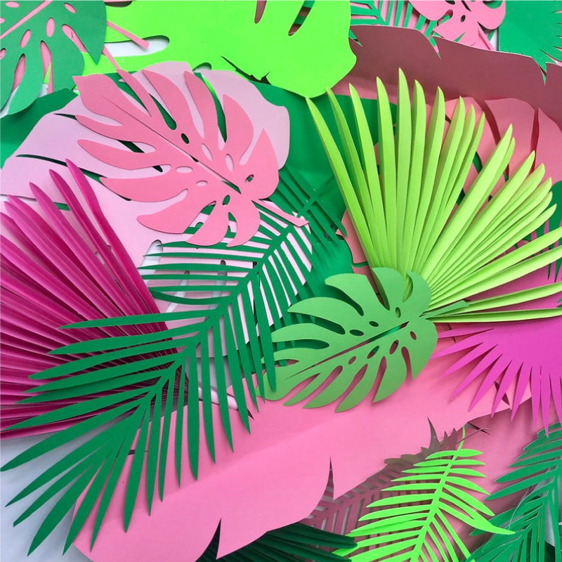 大型立体手工纸艺树叶植物橱窗装饰陈列道具拍摄打卡背景墙面布置