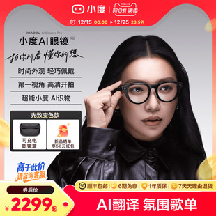 拍照翻译备忘录AI智能眼镜AI识物 小度AI眼镜Pro 拍视频蓝牙无线连接可充电 重磅新品