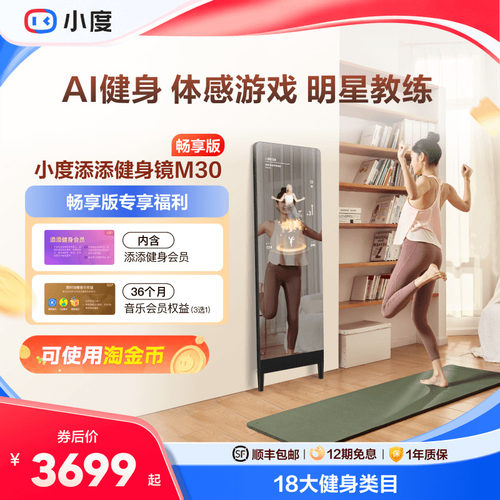 【官方旗舰店】小度添添健身镜M30/S40魔镜ai全身镜运动瑜伽