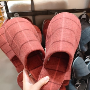 特价瑕疵MUJI无印良品男女通用室内居家休闲纯色棉厚底拖鞋清仓