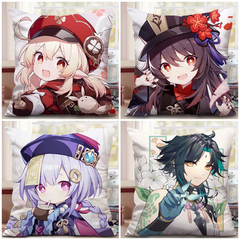 原神周边抱枕可莉刻晴动漫二次元胡桃双面可拆洗靠垫生日礼物定制