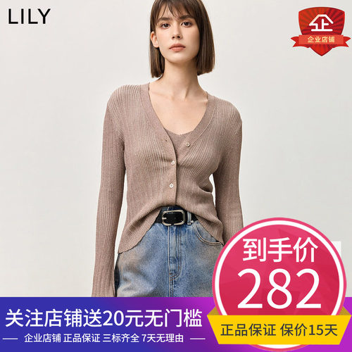 【商场同款】LILY2025春新款女装设计感气质时髦通勤针织开衫外套