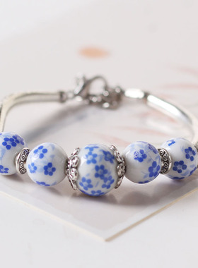 原创设计民族风小饰品女陶瓷手链