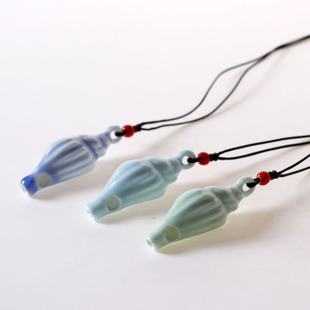 原创小饰品海螺口哨可吹响学生成人礼物陶瓷首饰绳子可调节大小