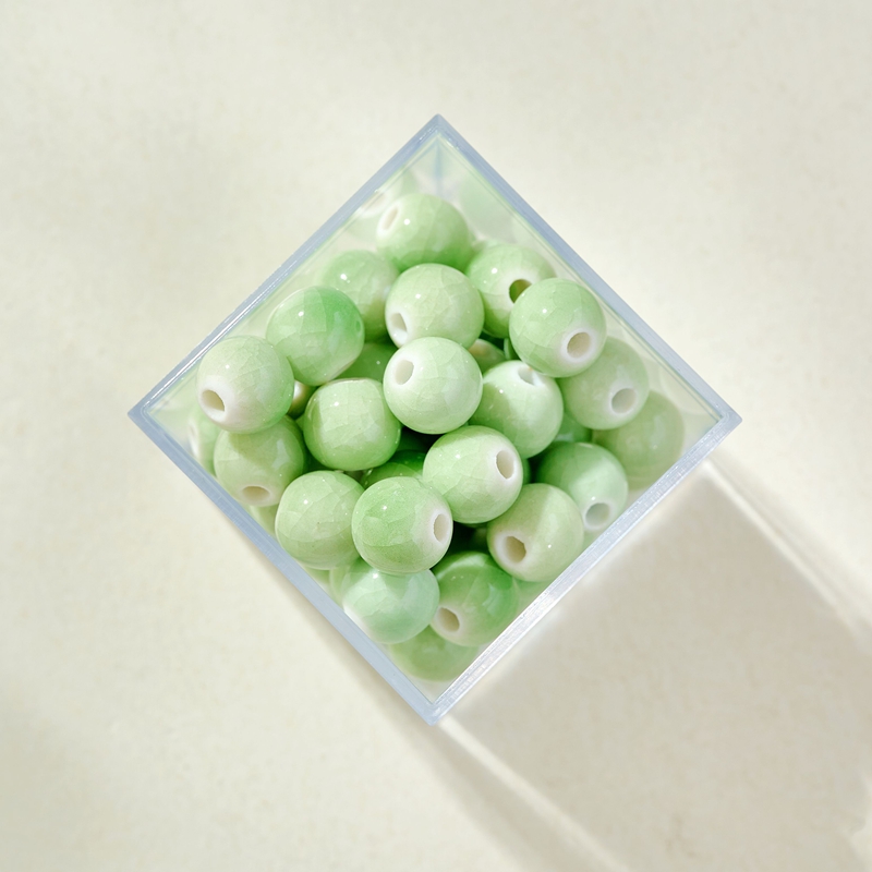 景德镇开片裂纹瓷珠手链手串散珠饰品串珠diy手工学生女大孔圆珠