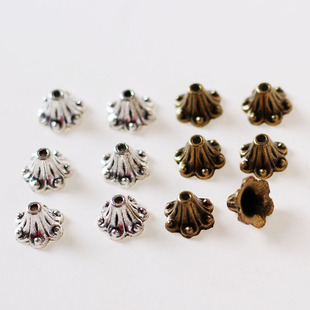 手工材料 diy饰品配件古银古铜喇叭小珠托DIY耳环托学生自制编织