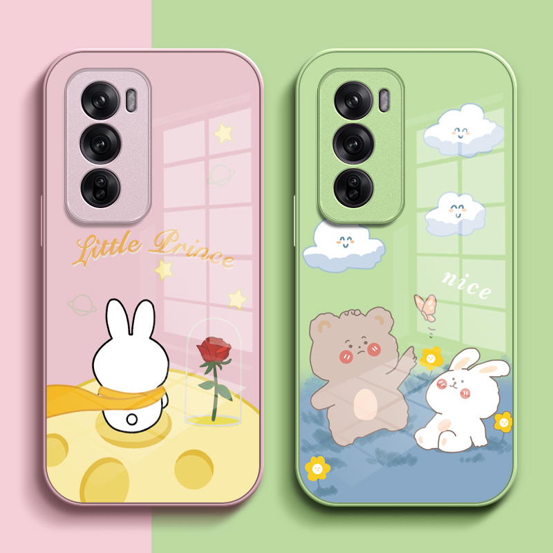适用oppoReno12pro手机壳PJW110外壳Reon12pro保护套Ren012pro可爱PJWl10外套Rneo12pr0玻璃套子全包卡通女孩