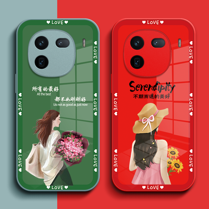 适用iqoo 12pro手机壳V2329A玻璃壳Iqqo12pro保护套vo12pro全包爱酷L2pro女款Ipoo12pro奢华高级感个性